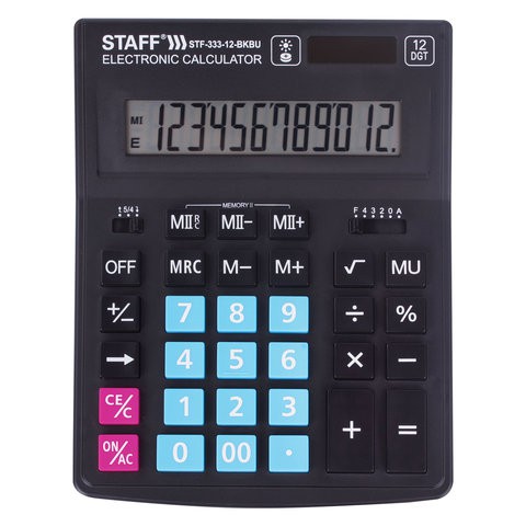 Калькулятор настольный Staff Plus STF-333-BKBU 12 разрядов 250461 , 